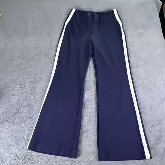 Chicos Weekends Ponte Knit Pull On Pants Size 6P Navy Blue Stretchy Tapered - Picture 1 of 10